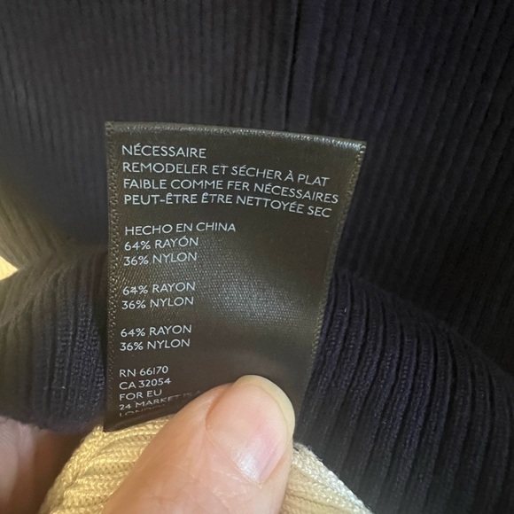 Anthropologie moth varsity ribbed half zip blue white striped sweater medium - Picture 12 of 17